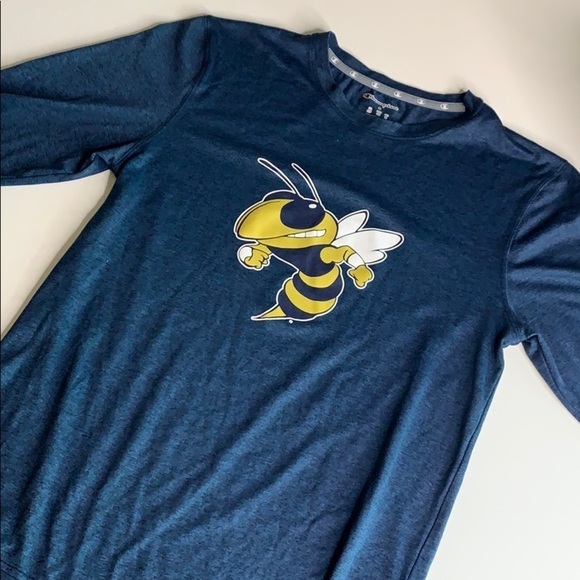 Buzz Georgia Institute of Technology Champion long sleeve navy Top - Picture 5 of 7
